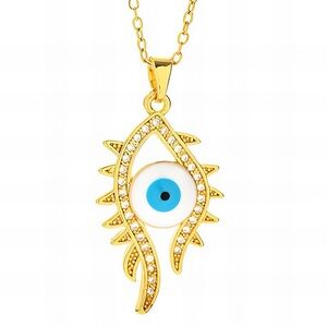 evil eye necklace 18k gold plated stainless steel